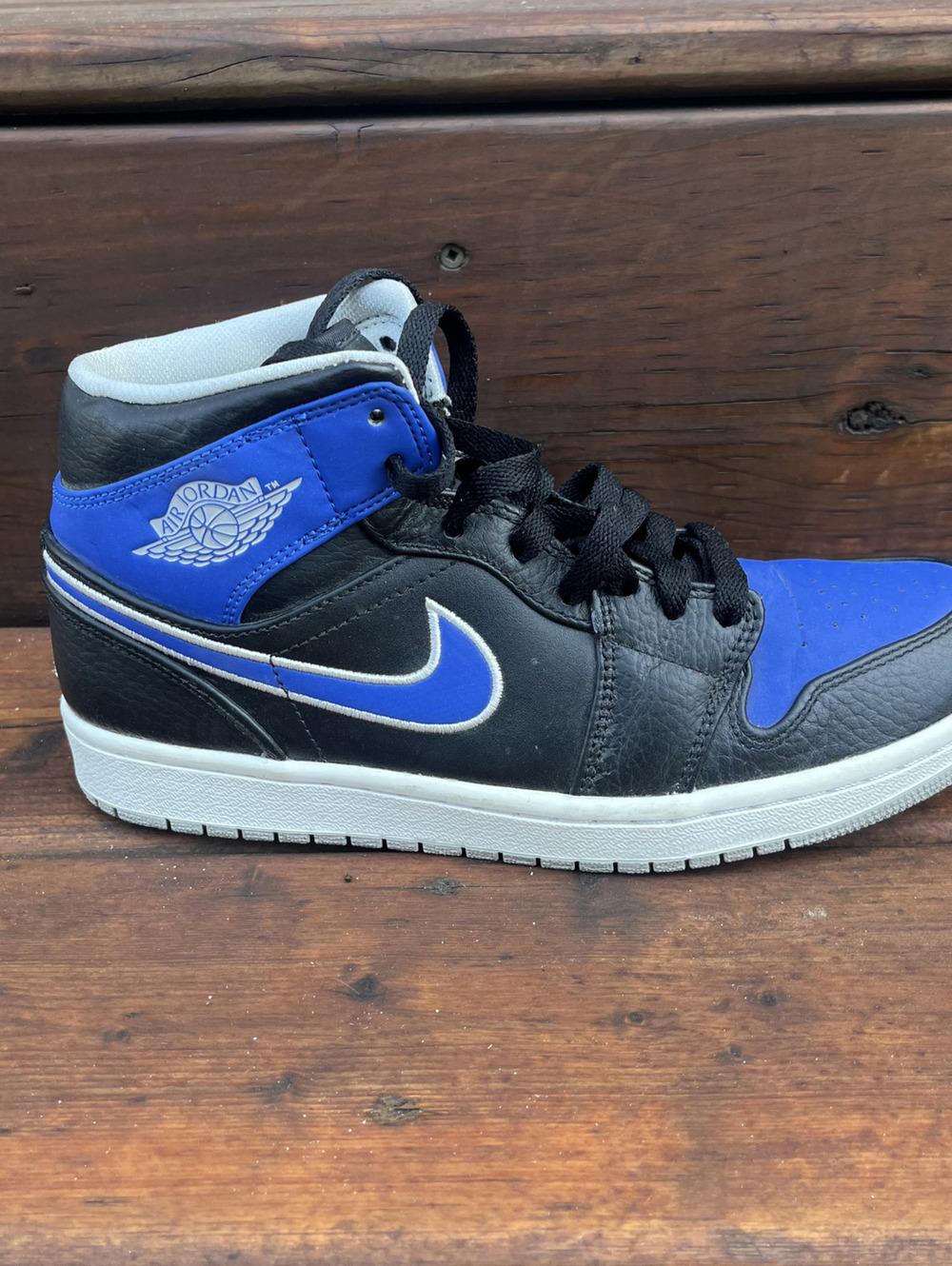 Nike Air Jordan 1 Mid Orlando Magic Size 8 Black Royal Blue Basketball Sneakers